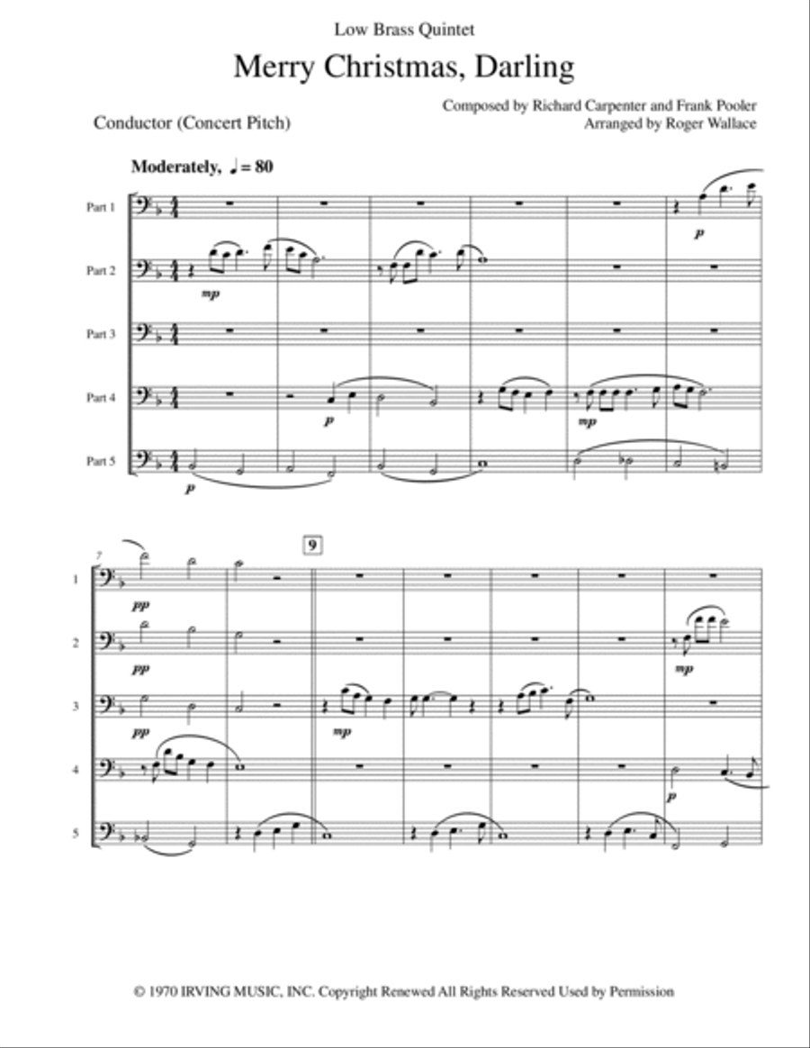 Merry Christmas, Darling Brass Ensemble scores gallery preview page 2