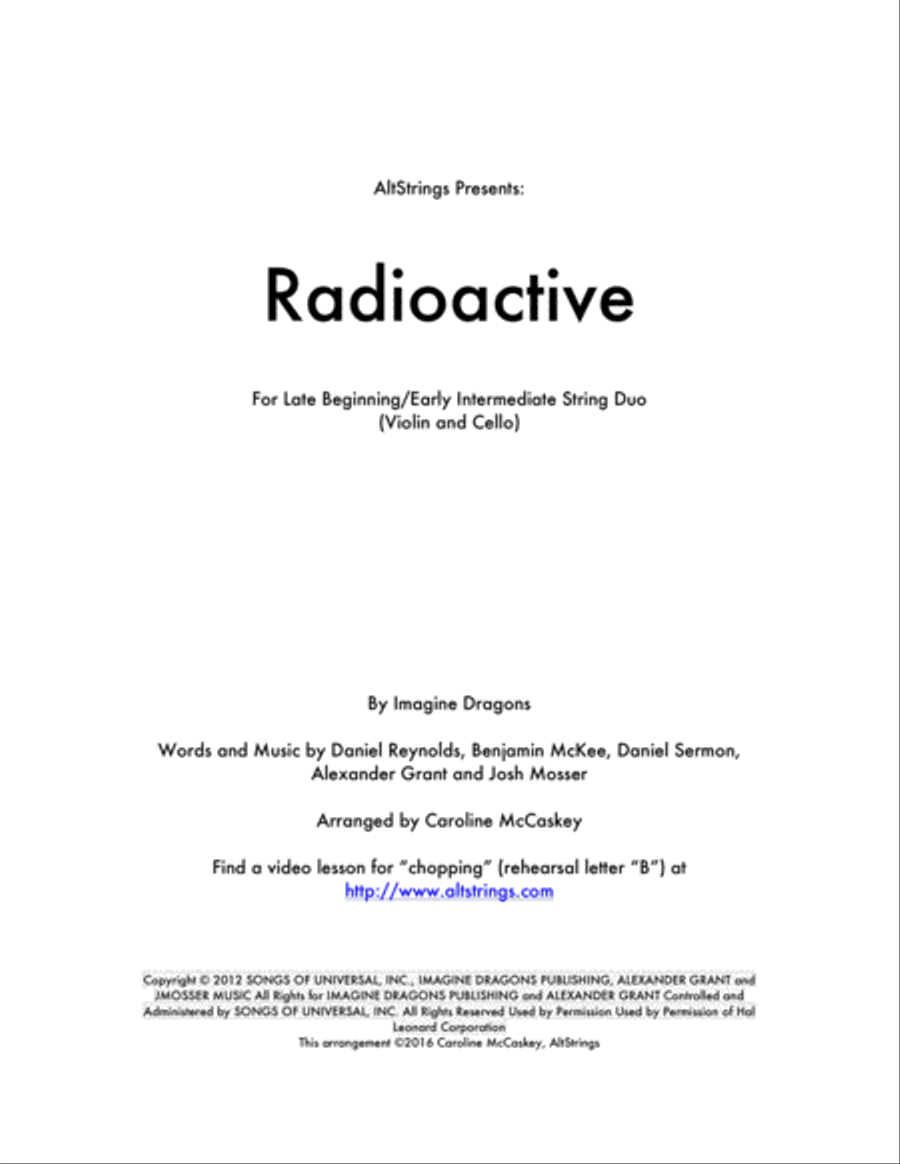 Radioactive String Duet scores gallery preview page 1