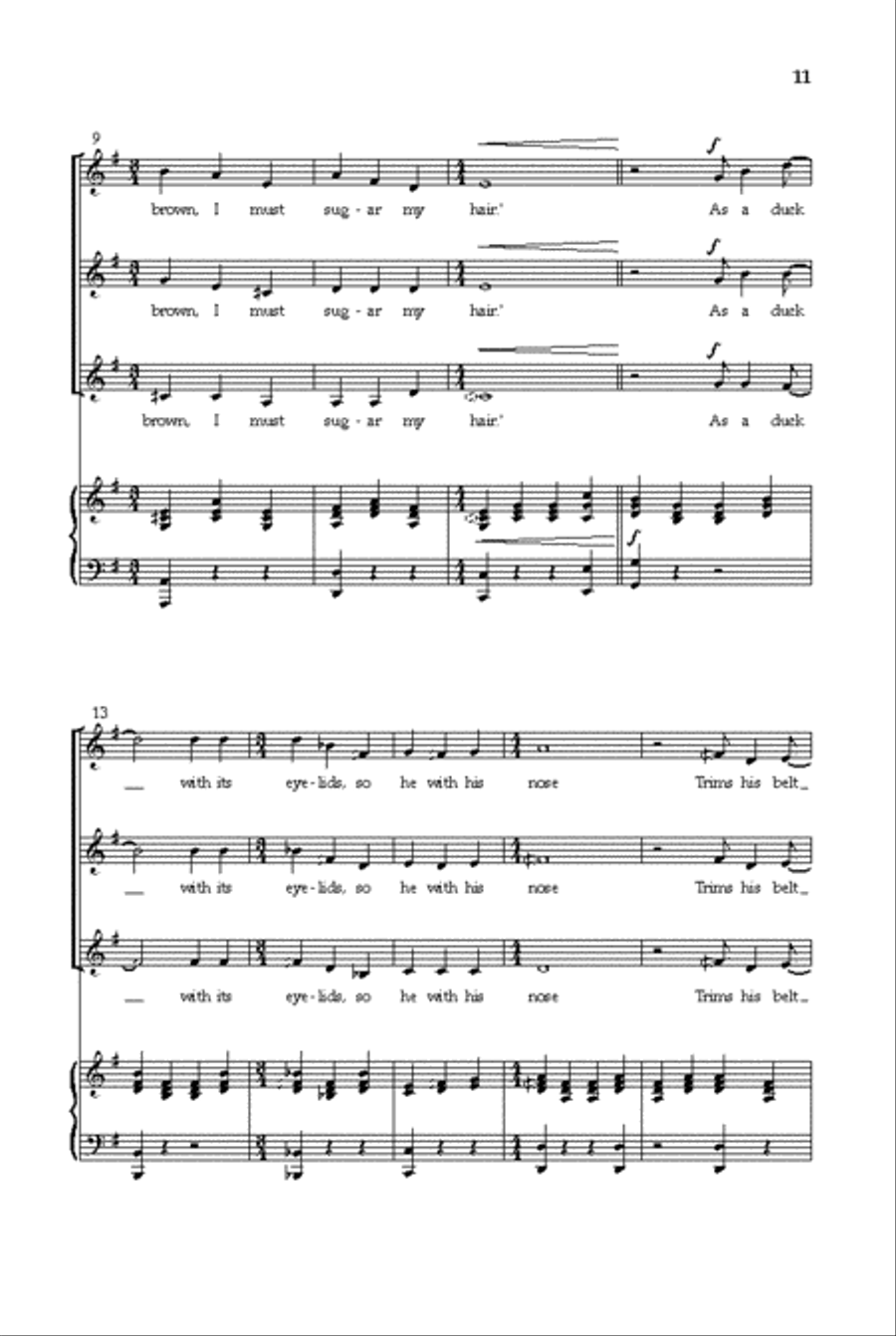 Three Songs from Alice In Wonderland SSA scores gallery preview page 8