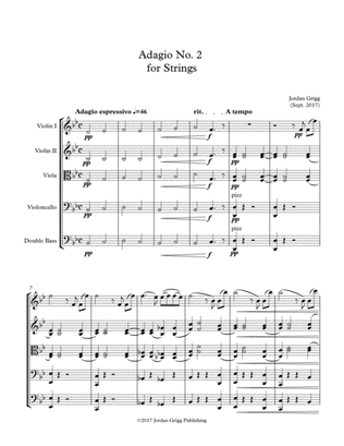 Book cover for Adagio No 2 for Strings