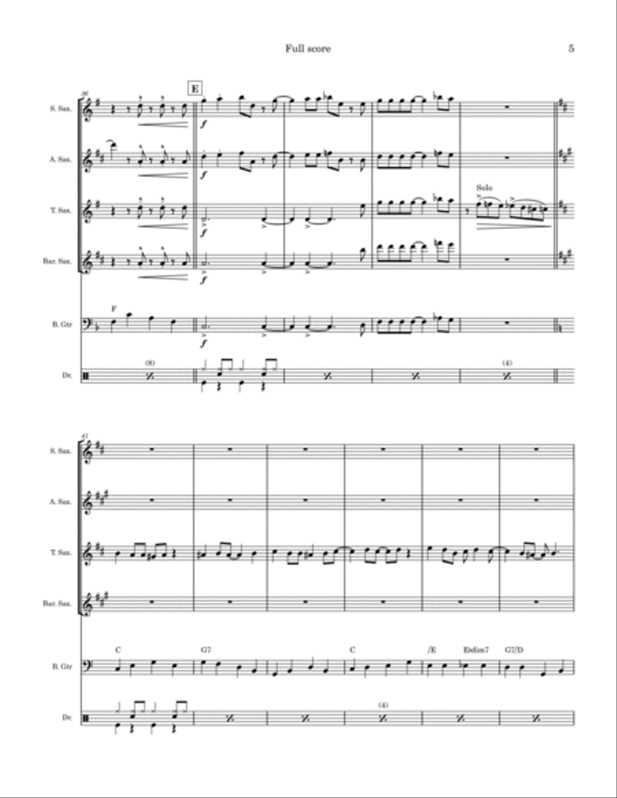 The Glow Worm Saxophone Quartet scores gallery preview page 5