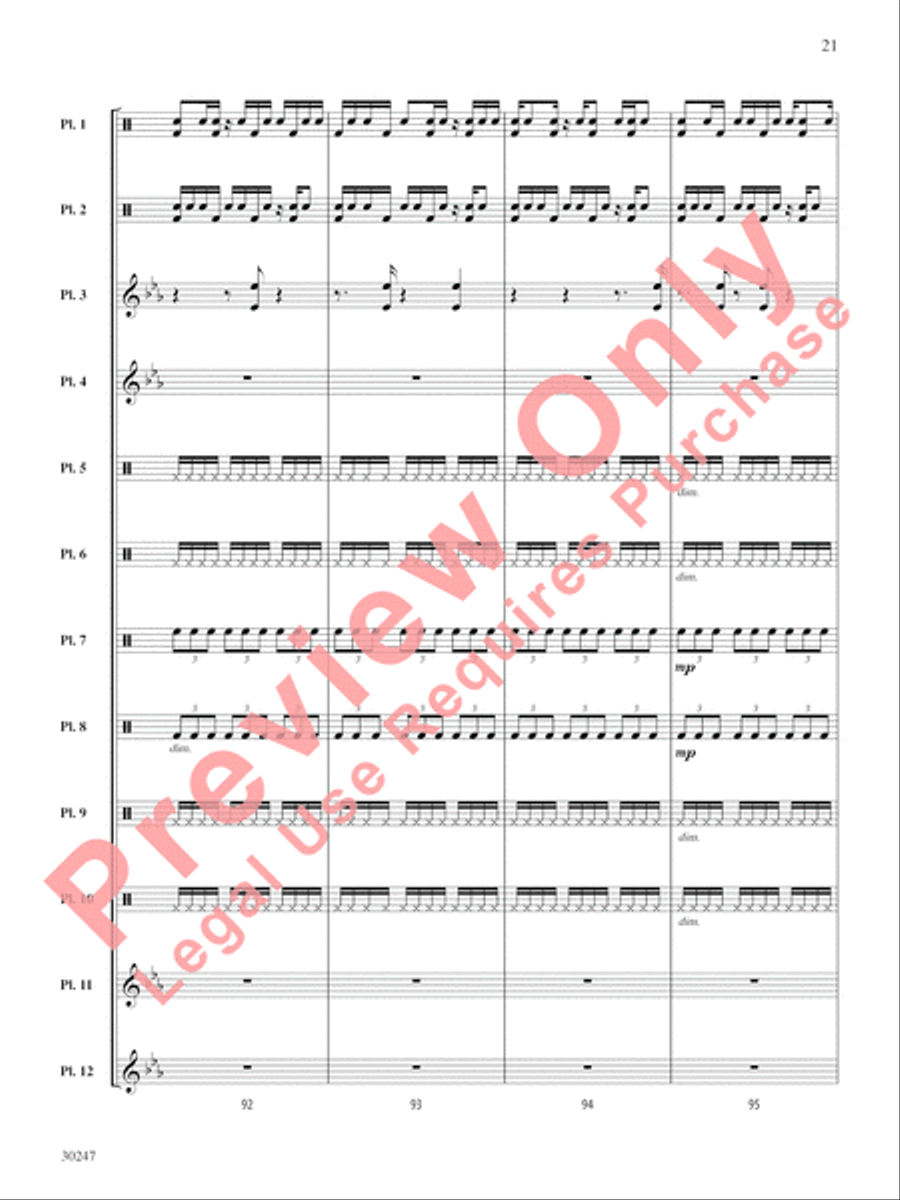 Clapping Music Variations Percussion Ensemble scores gallery preview page 22
