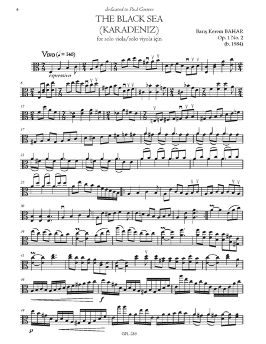 Tomris and The Black Sea, Op. 1 no. 1 & 2 Viola Solo scores gallery preview page 2