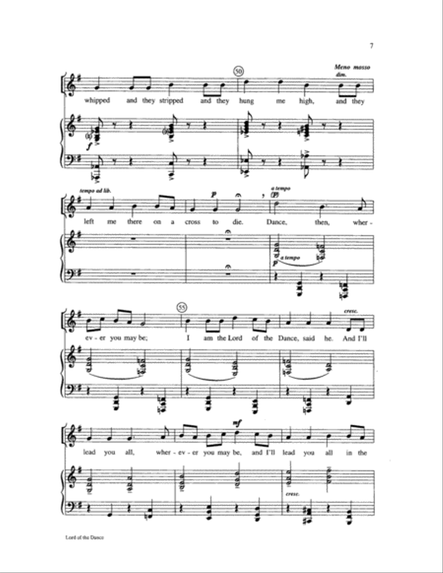 Lord of the Dance Unison Choir scores gallery preview page 8