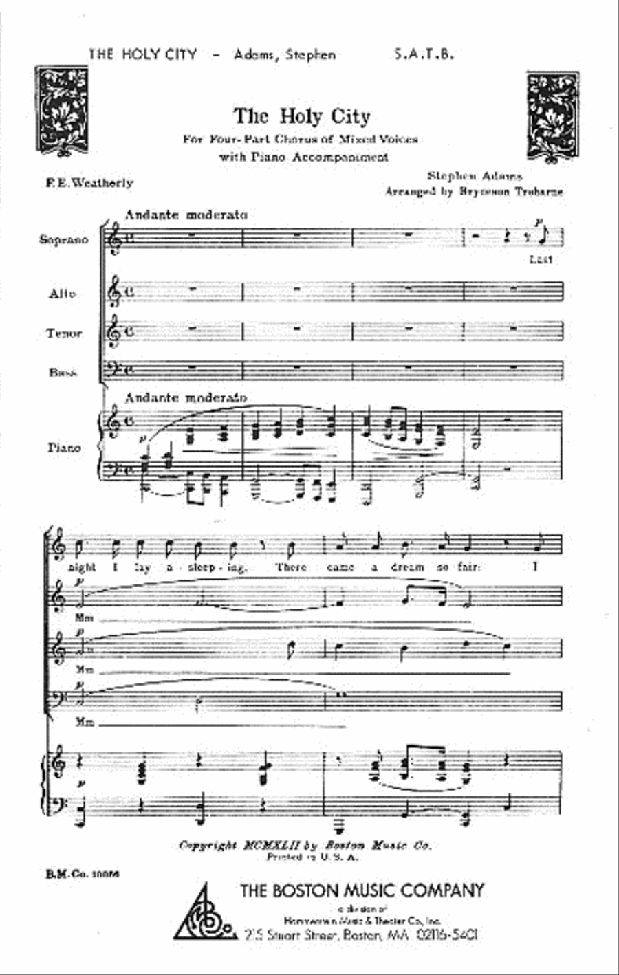 The Holy City 4-Part scores gallery preview page 1