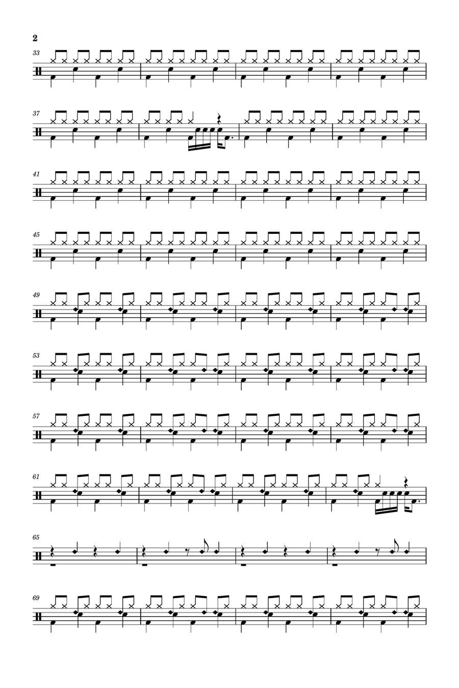 Another One Bites The Dust Drum Set scores gallery preview page 2