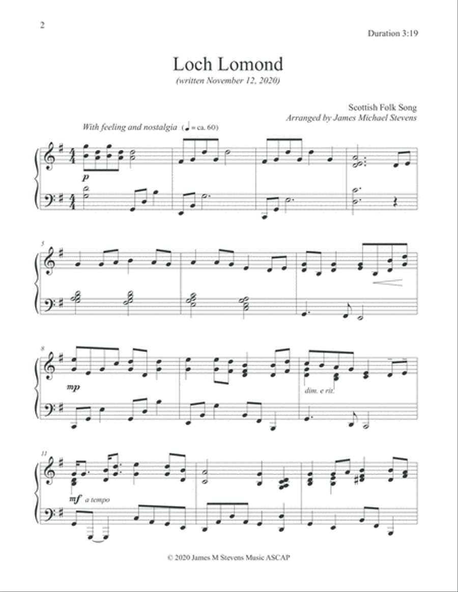 Loch Lomond Loch Lomond Piano Solo scores gallery preview page 2