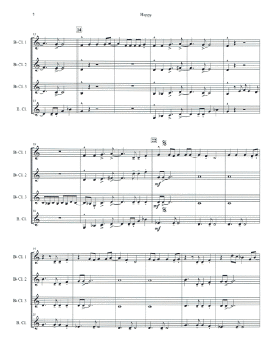 Happy Happy Woodwind Quartet scores gallery preview page 2