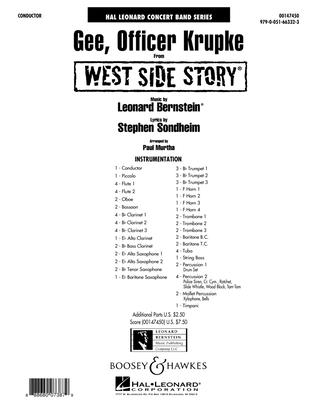 Gee, Officer Krupke (from West Side Story) (arr. Paul Murtha) - Conductor Score (Full Score)