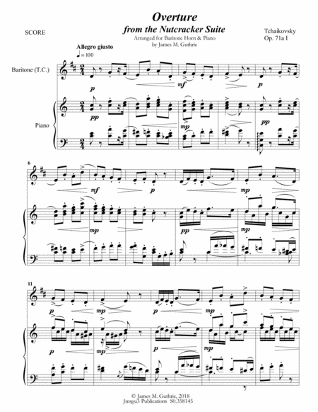 Tchaikovsky: Overture from Nutcracker Suite for Baritone Horn & Piano image number null
