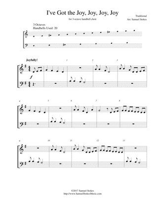 I've Got the Joy, Joy, Joy, Joy (Down in My Heart) - for 3-octave handbell choir