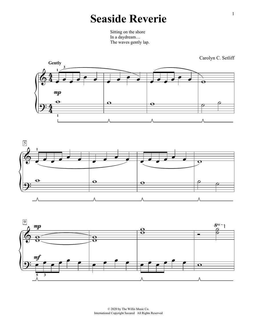 Seaside Reverie Seaside Reverie Piano Method scores gallery preview page 1