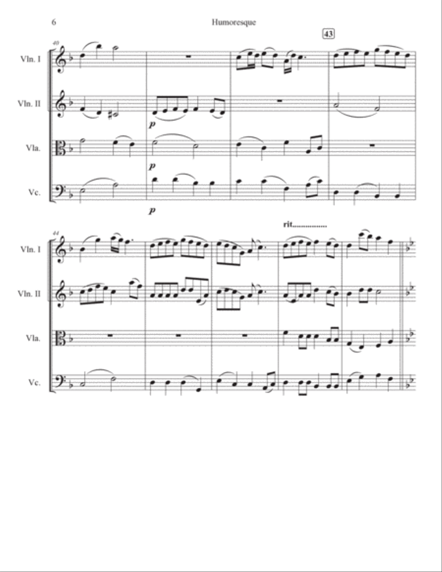 Humoresque String Quartet scores gallery preview page 6