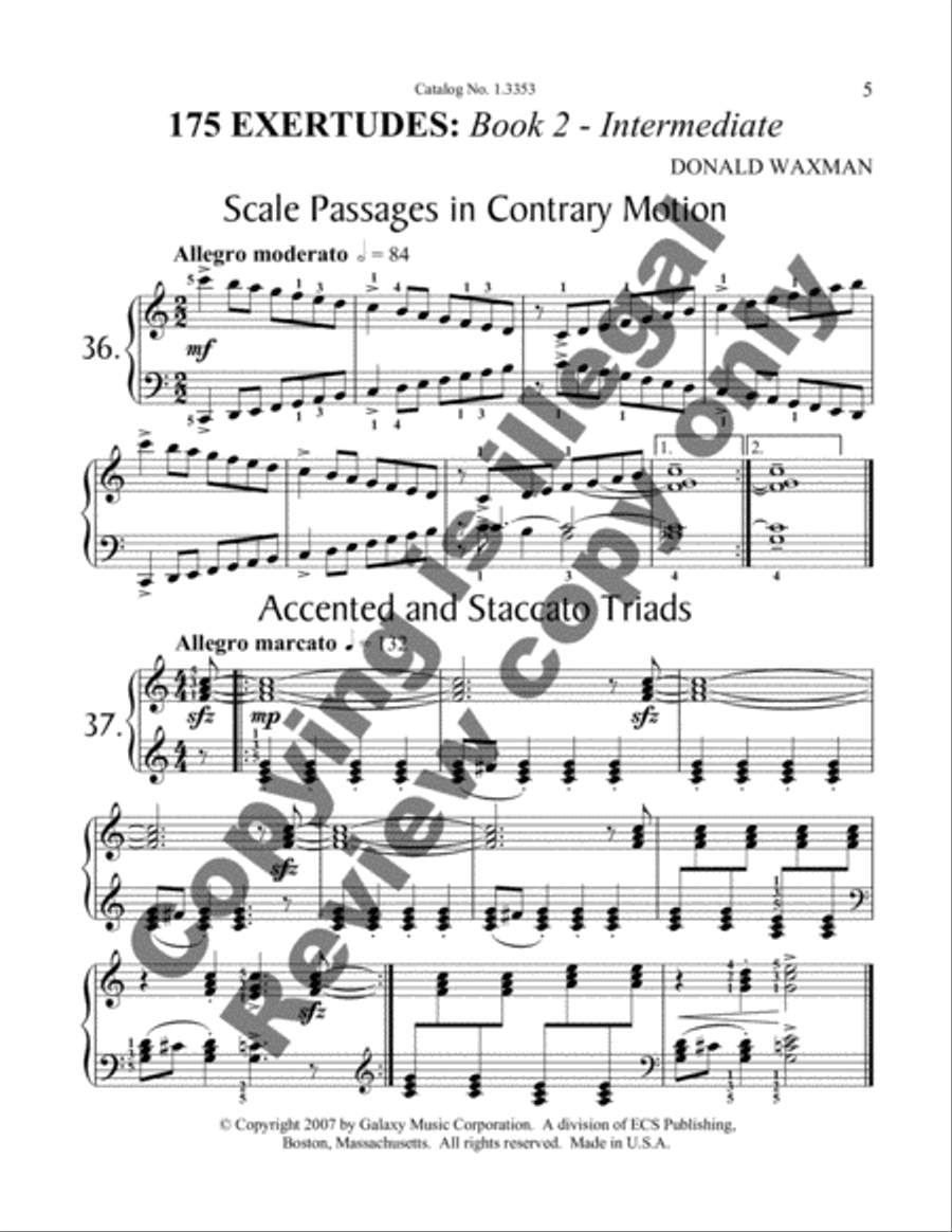 175 Exertudes, Book 2: Intermediate Piano Method scores gallery preview page 3