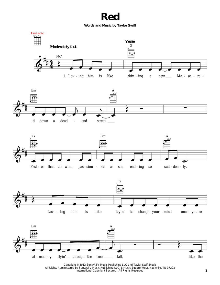 Red Ukulele scores gallery preview page 1