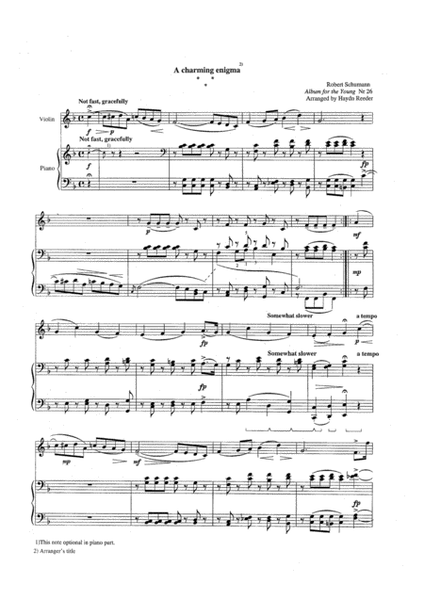 Schumann, A charming enigma, violin part