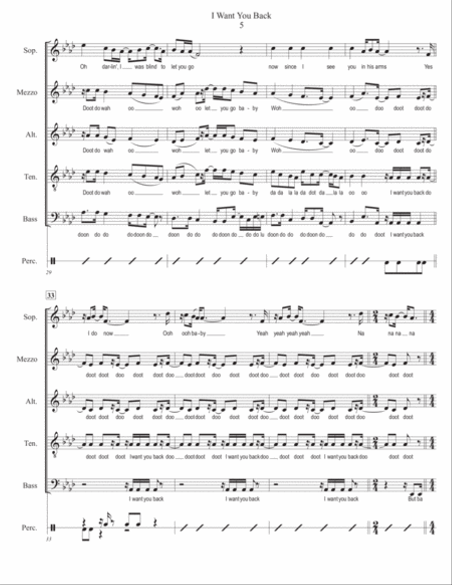 I Want You Back 4-Part scores gallery preview page 5