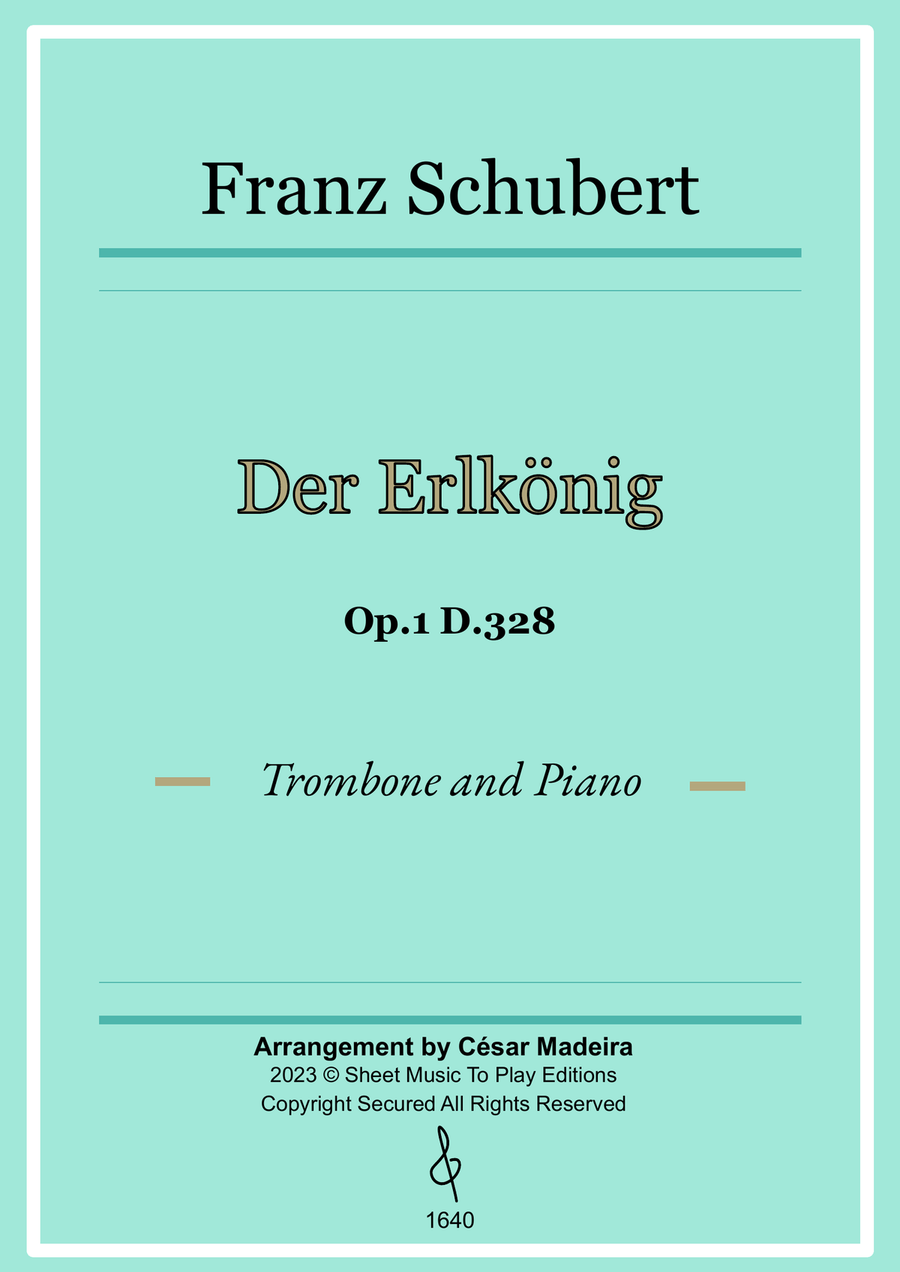 Der Erlkönig by Schubert - Trombone and Piano (Full Score and Parts) Piano scores gallery preview page 1