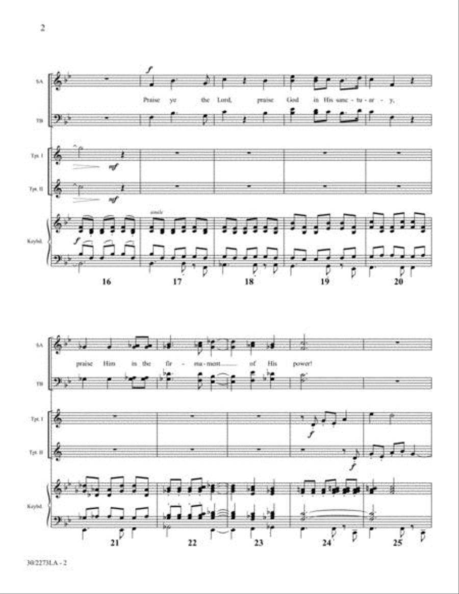 The High Praises of God - 2 Trumpets Score and Parts Choir scores gallery preview page 2