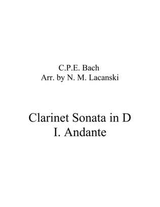 Book cover for Clarinet Sonata in D I. Andante