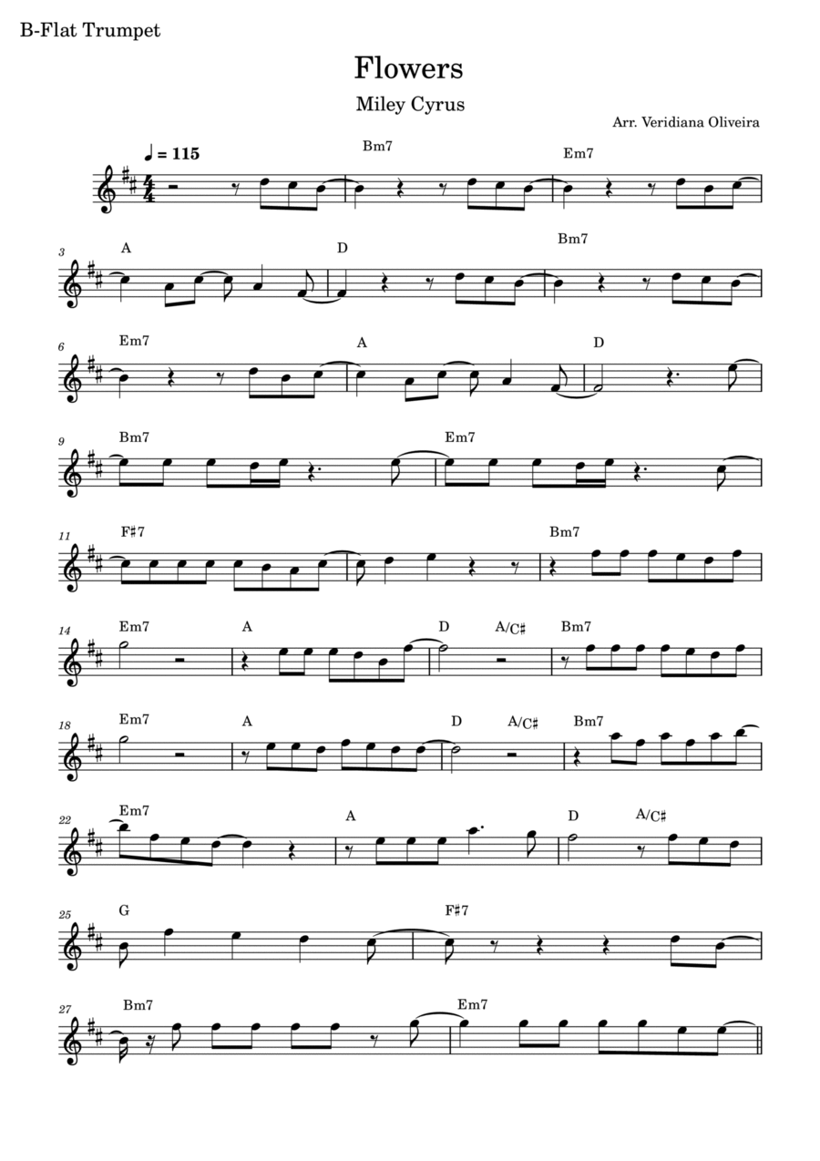 Flowers B-Flat Trumpet scores gallery preview page 1