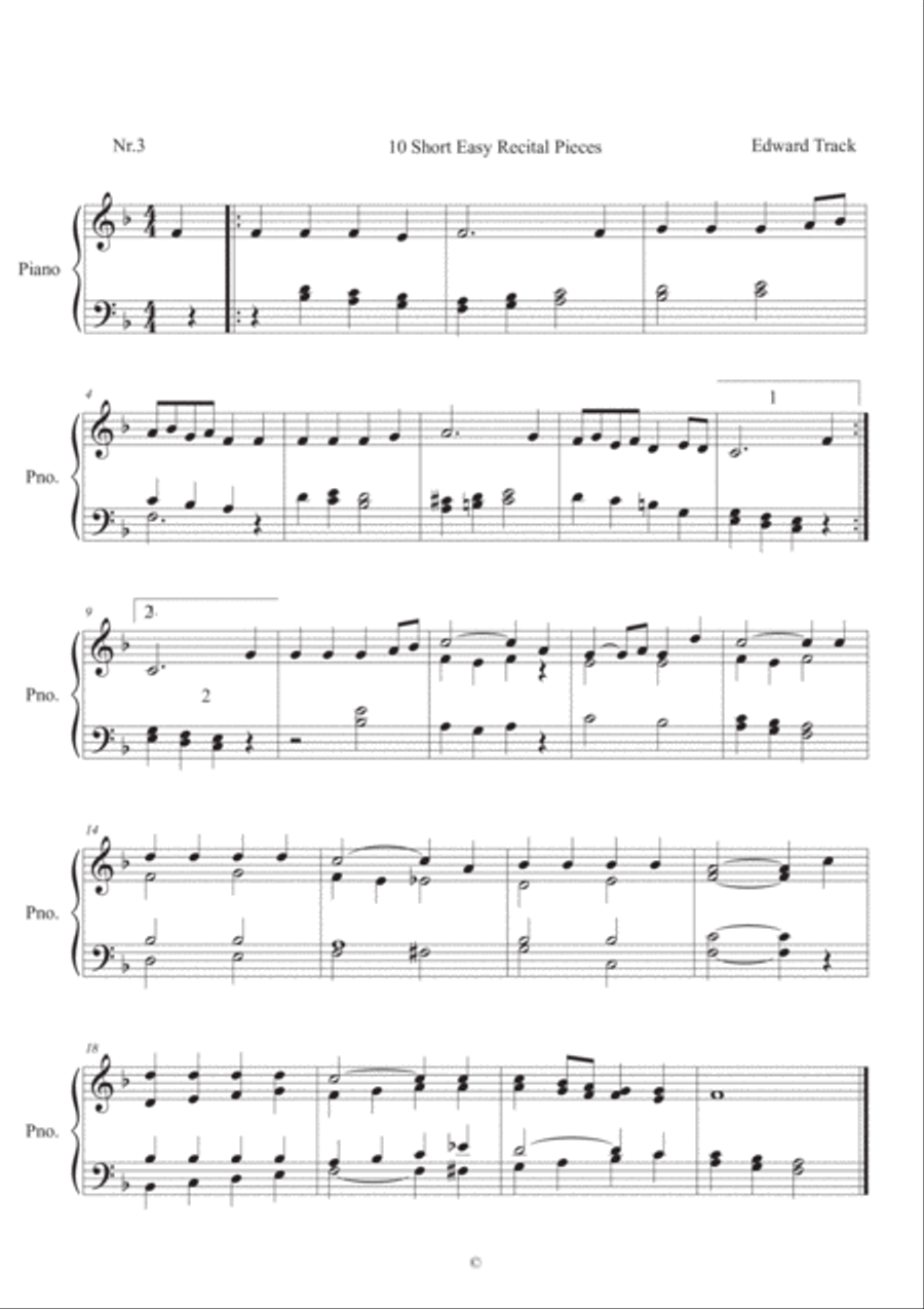 10 Short Easy Recital Pieces for Piano Piano Solo scores gallery preview page 3