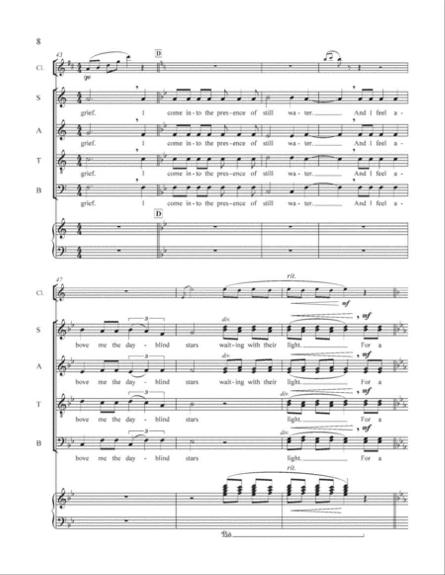 The Great Trees: 1. Peace of Wild Things 4-Part scores gallery preview page 18