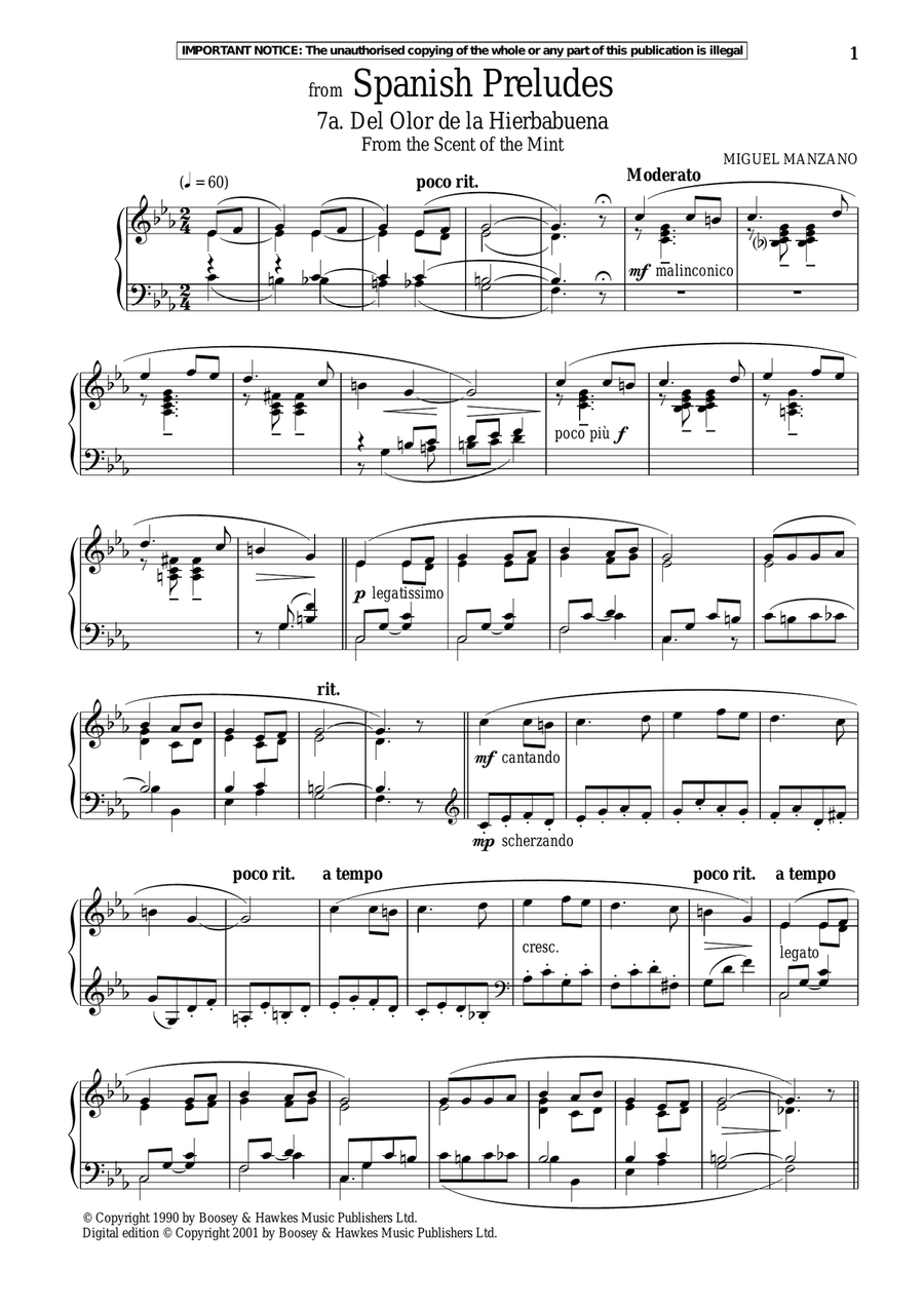 Spanish Preludes, 7a. Del Olor De La Hierbabuena (From The Scent Of The Mint)