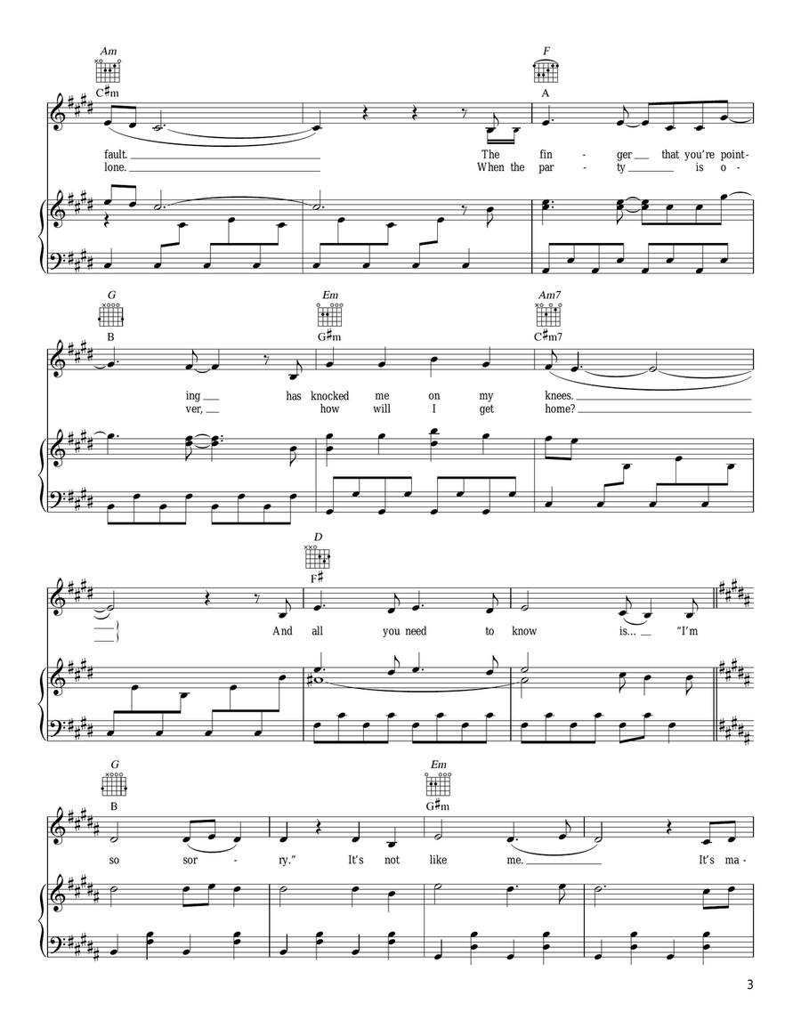 Sad Song Acoustic Guitar scores gallery preview page 3
