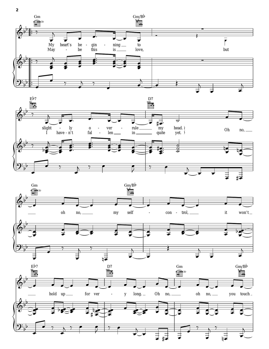 Who Knows Piano, Vocal, Guitar scores gallery preview page 2