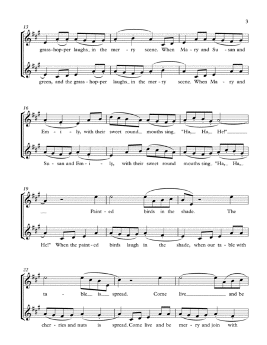 Three Songs of William Blake (Two Part Treble Voices and Piano) 2-Part scores gallery preview page 3