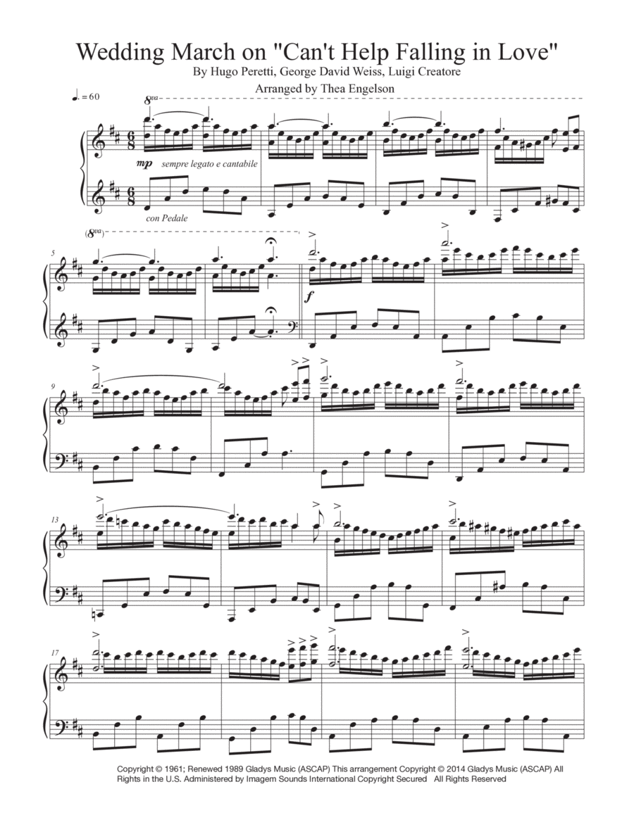 Can't Help Falling In Love Piano Solo scores gallery preview page 1