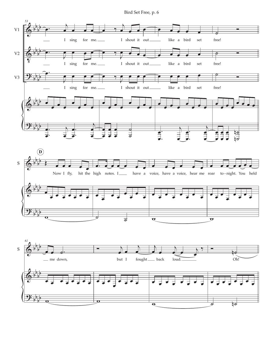 Bird Set Free 4-Part scores gallery preview page 6