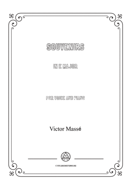 Masse-Souvenirs in E Major,for Voice and Piano image number null