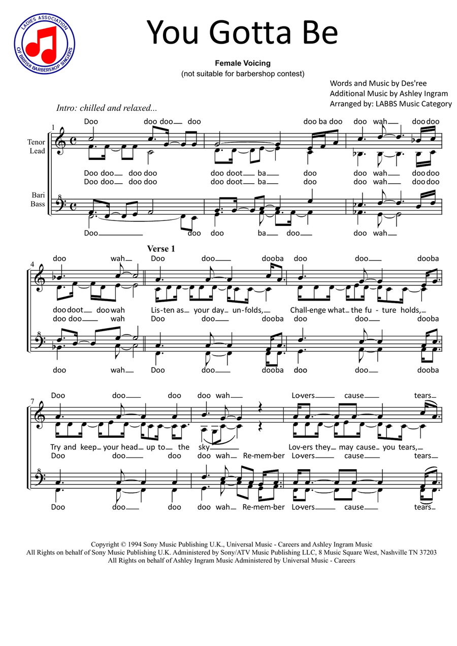 You Gotta Be SSAA scores gallery preview page 1
