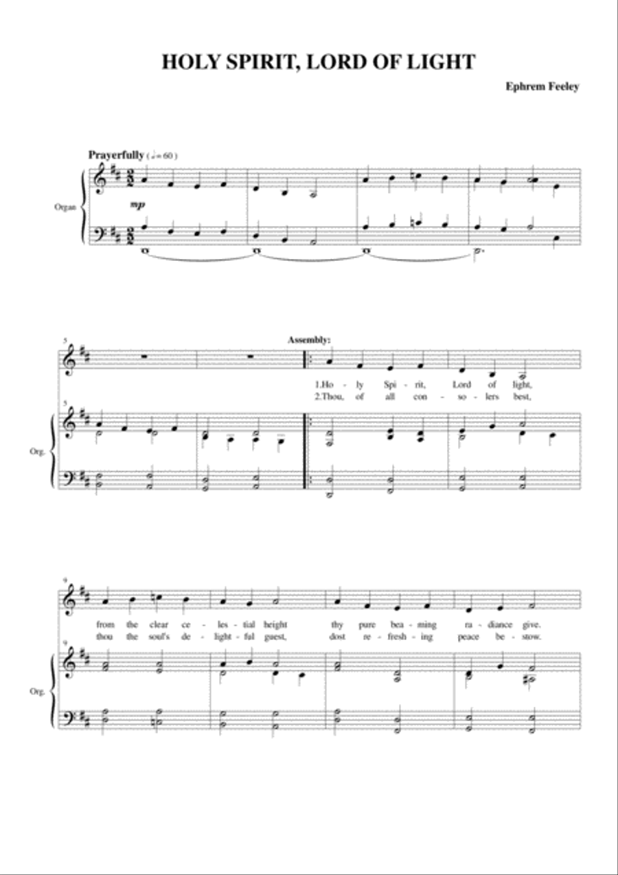 Holy Spirit, Lord of Light 4-Part scores gallery preview page 2