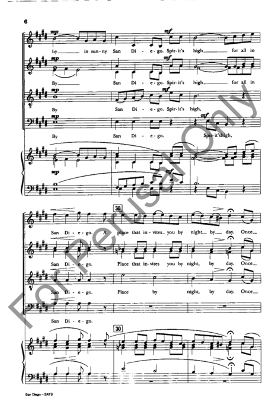 San Diego 4-Part scores gallery preview page 6