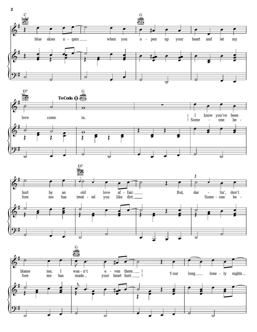 Open Up Your Heart Piano, Vocal, Guitar scores gallery preview page 2