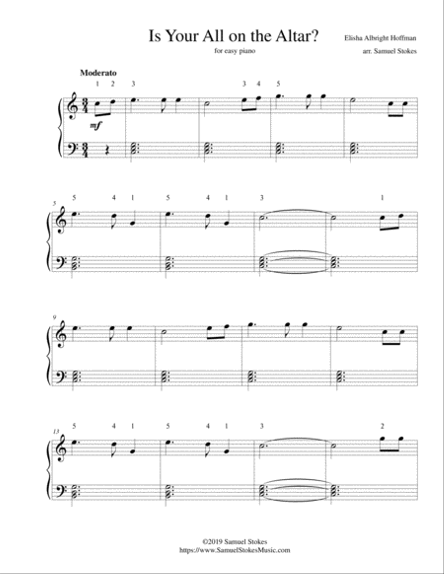 Is Your All on the Altar? - for easy piano Easy Piano scores gallery preview page 1