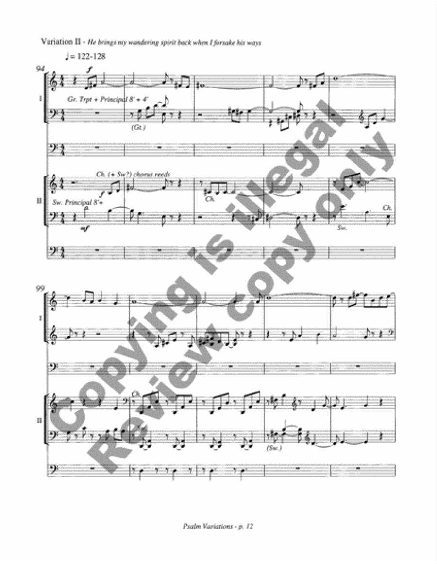 Psalm Variations Organ scores gallery preview page 9