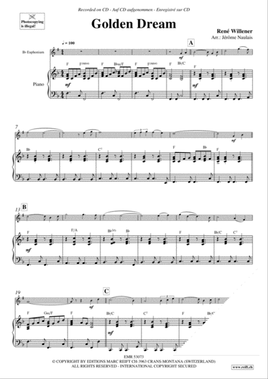Golden Dream Euphonium scores gallery preview page 3
