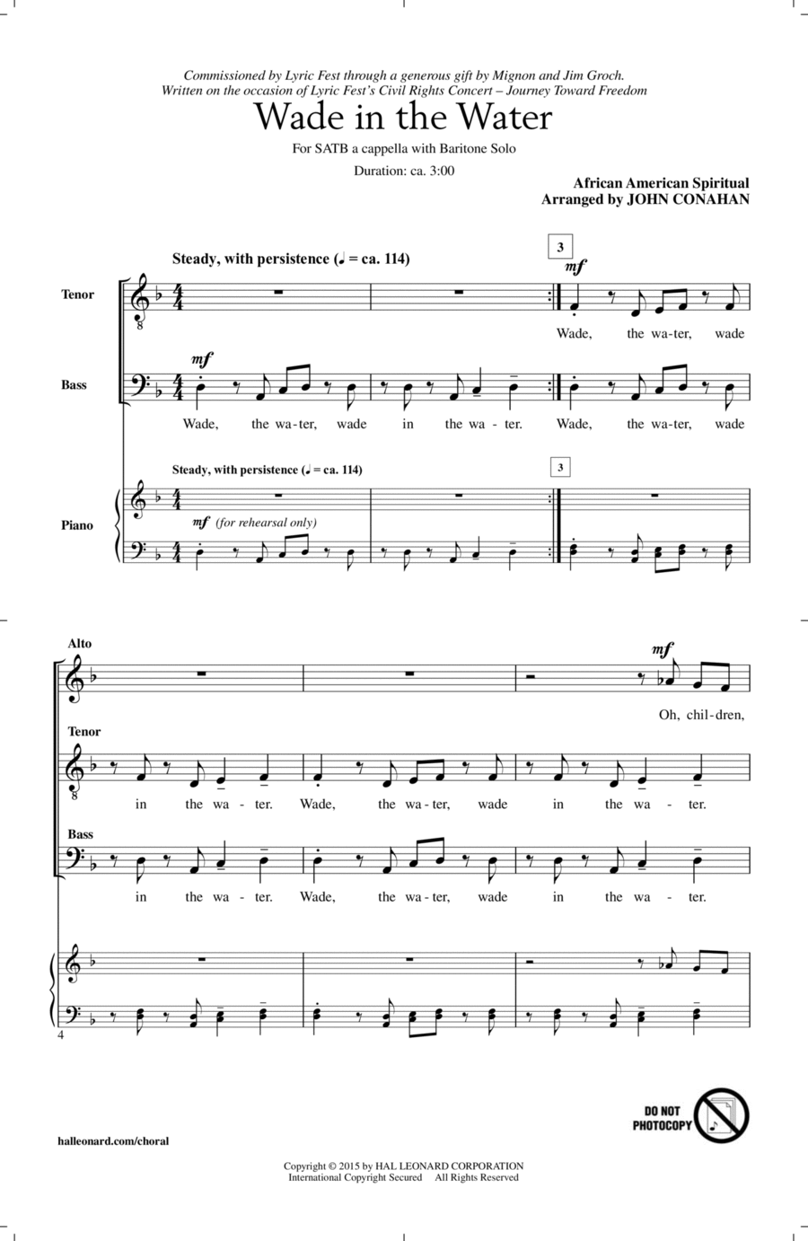 Wade In The Water 4-Part scores gallery preview page 1