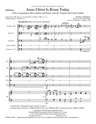Book cover for Jesus Christ Is Risen Today (Full Score)