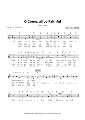O Come, all ye Faithful - Adeste Fideles (Key of G Major)