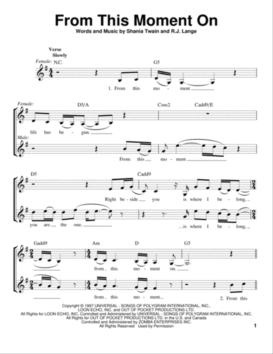 From This Moment On Voice scores gallery preview page 1