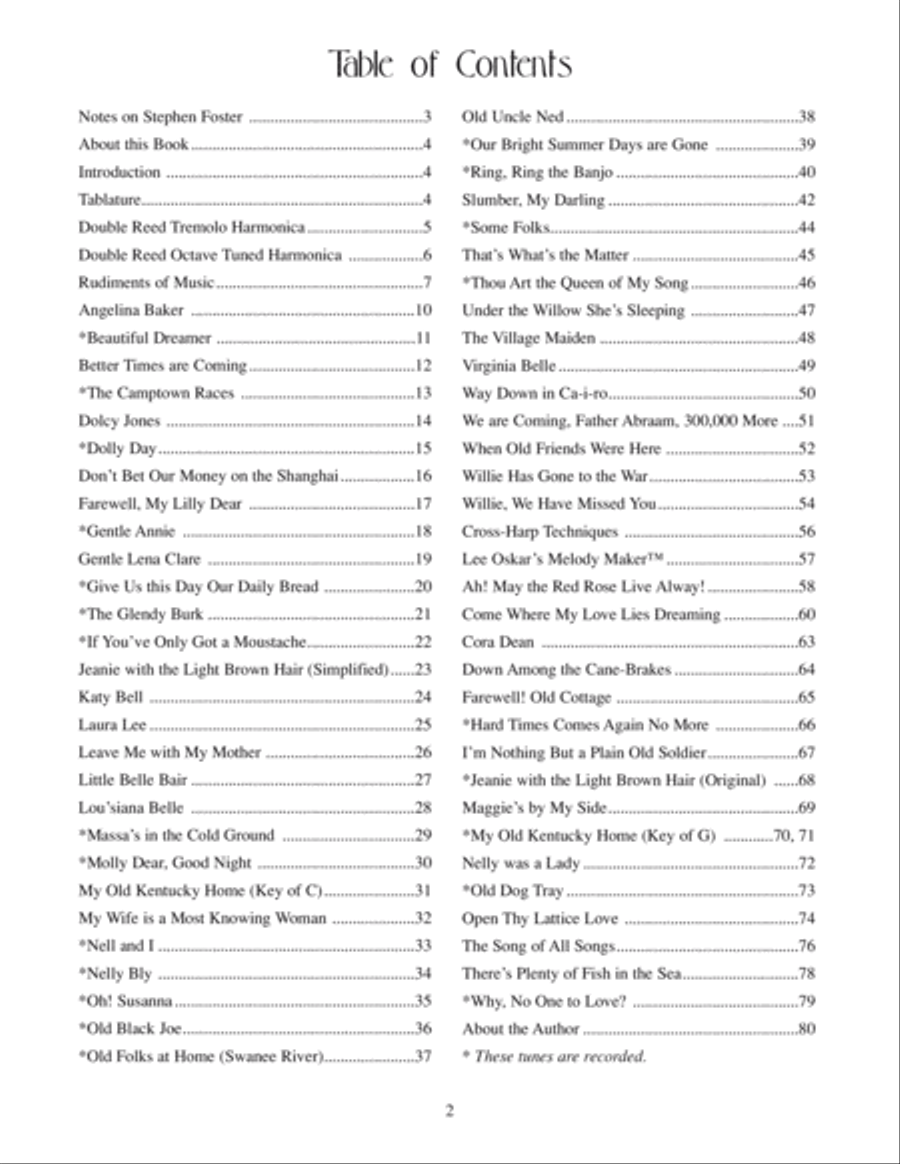 Stephen Foster Songs for Harmonica Harmonica scores gallery preview page 3