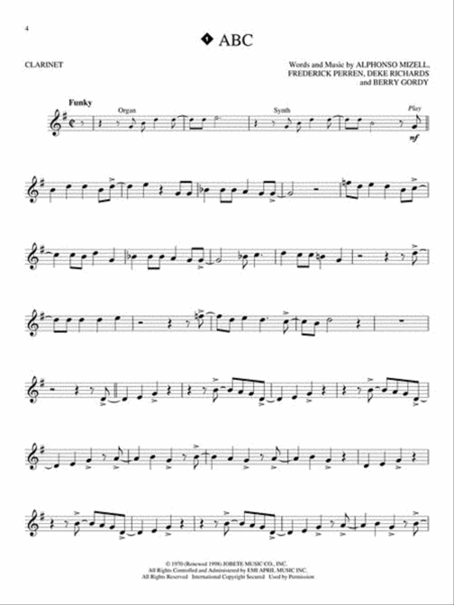 Motown Classics – Instrumental Play-Along Series Clarinet Solo scores gallery preview page 3