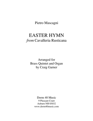 Book cover for Easter Hymn, from "Cavalleria Rusticana" (for Brass Quintet and Organ)
