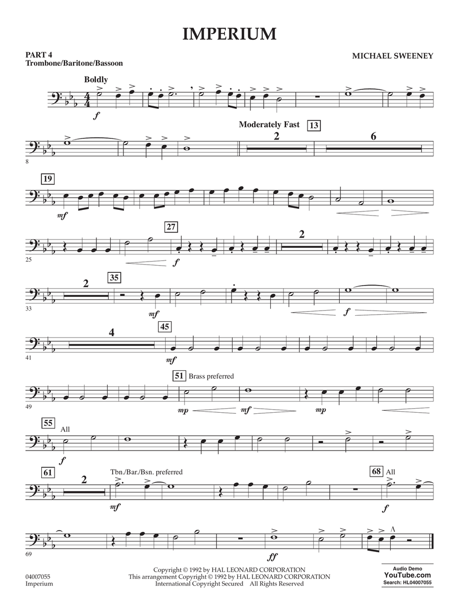 Imperium - Pt.4 - Trombone/Bar. B.C./Bsn. Concert Band scores gallery preview page 1