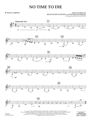 Book cover for No Time to Die (from No Time To Die) (arr. Michael Brown) - Bb Bass Clarinet